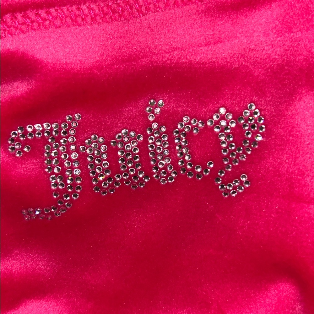 NWOT Juicy Couture Women's Bling Fuchsia Velour Track Lounge Pants - Picture 10 of 10